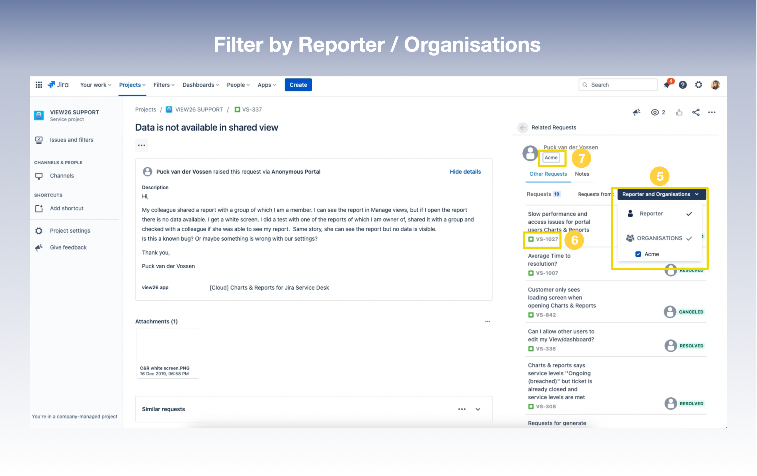 Filter by Repoter : Organisations.png